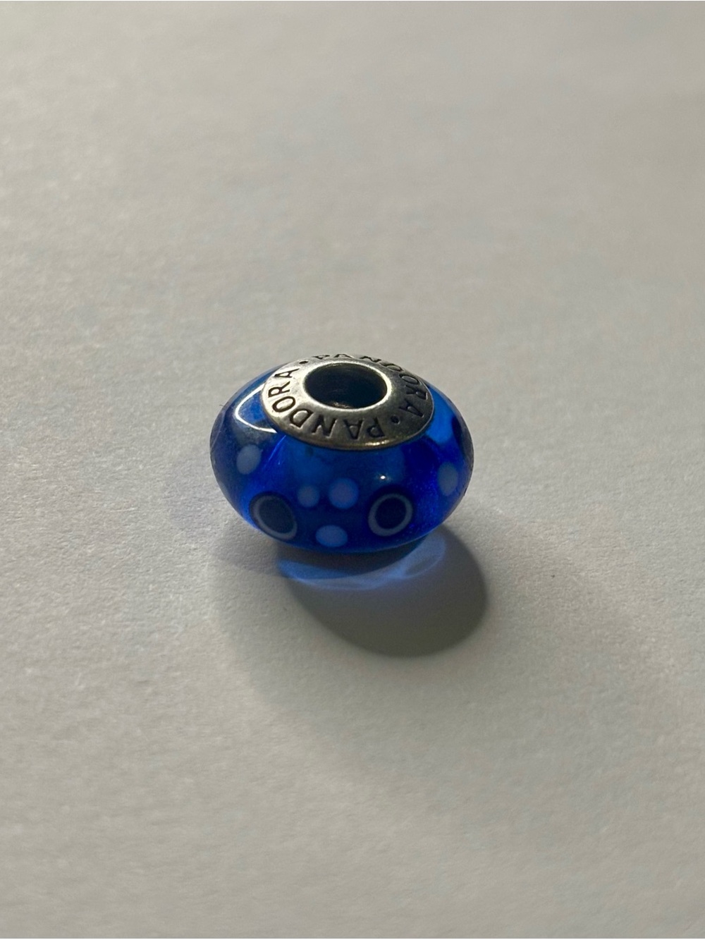 Authentic Pandora Blue Polka Dot Murano Glass Charm S925 ALE⁠
